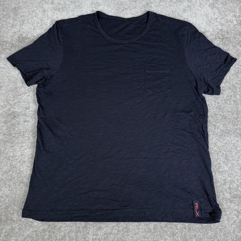 RLX Ralph Lauren T-Shirt Men’s 2XL Blue Pima Cotton Double Layered Short Sleeve