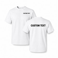 Custom Text T-Shirt Personalized Name Logo Men’s Crew Neck Tee S-5XL LOT