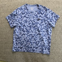 Nike T-Shirt Mens 2XL Ocean Fog Blue Club Camo Short Sleeve Chest Logo Cotton
