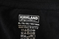 Kirkland Signature Mens Size XL Black Cotton Short Sleeve Crew Neck T-Shirt New
