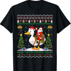 Christmas Duck full size t-shirt mwen women Black CH024