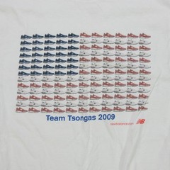 Rare Vintage NEW BALANCE Team Tsongas 2009 Sneaker Flag T Shirt 2000s White 2XL