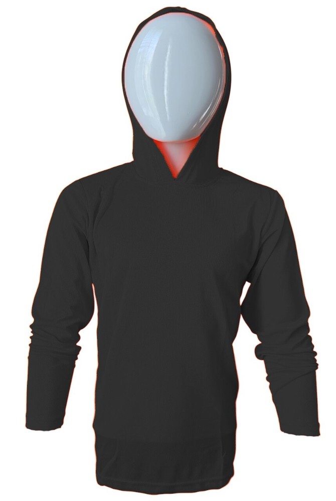 DRI-FIT Hoodie Long Sleeve T-Shirts, UPF 50+ Sun Protection Hooded CHARCOAL