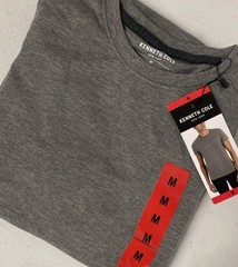 KENNETH COLE Men’s Organic Cotton Blend Crewneck T-Shirt MEDIUM GRAY Stretch