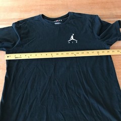 Jordan Air Standard Fit Shirt Men L Black Logo Short Sleeve Athleisure Sports