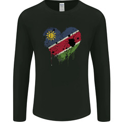 Love Namibia Flag Namibian Day Football Mens Long Sleeve T-Shirt