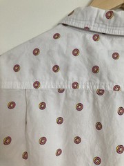 Odd Future OFWGKTA Classic Donut Logo Button-Up Shirt L White Short Sleeve Rap