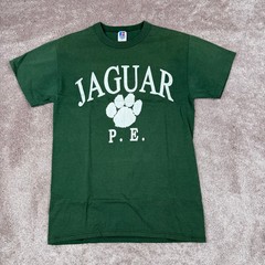 Russell Athletic Size S Green Jaguar PE Single Stitch Graphic Tee Vintage USA