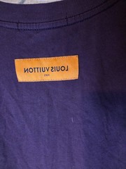 Louis Vuitton Purple LV Logo Cotton Knit Crewneck Short Sleeve T-Shirt Medium