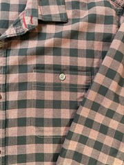 Flag & Anthem Mens XL Red Black Plaid Long Sleeve Button Up Shirt Cotton Stretch