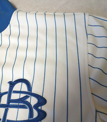 Vintage Bad Boy Brand Baseball Jersey L 1993 Pinstripe Snap Button Shirt Hip Hop