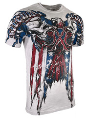 Xtreme Couture By Affliction Men’s T-Shirt COUTURE PATRIOT White Skull Biker S-5