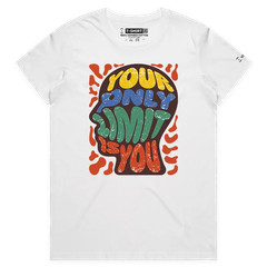 VOICEART Your Only Limit Is You Quote Motivational T-Shirt with Premium Graphic
