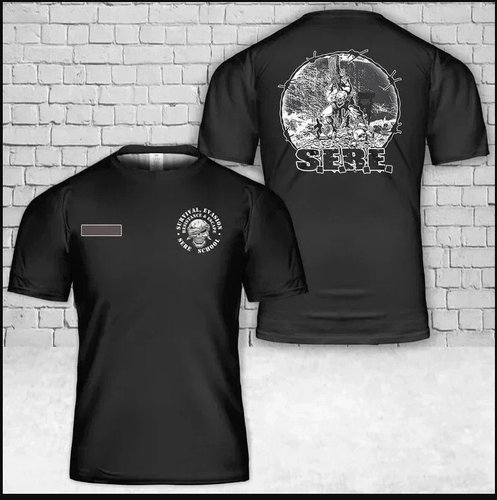 Custom Name SERE School Survival Evasion Resistance Escape Army AOP 3D T-Shirt