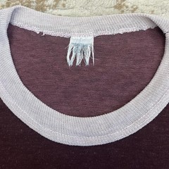 Vtg 50s/60s Burgundy Durene Ringer Blank Basic Essential T-Shirt Small 27”x18.5”