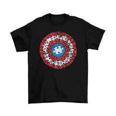Captain America Autism Awareness T-Shirt Cotton Unisex Adult Puzzle Marvel New