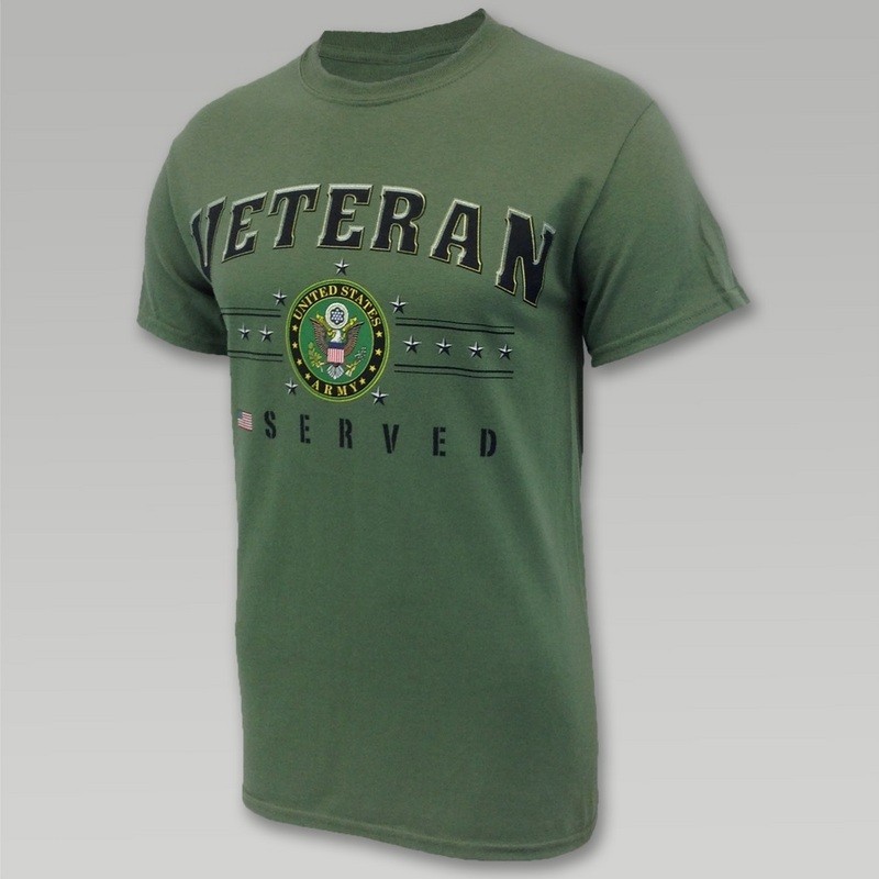 United States Army Veteran I Served Tee new T’shirt Green
