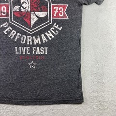 Affliction Shirt Adult Medium Dark Gray Graphic Tee Performance Live Fast USA