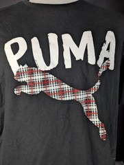 PUMA Men’s XL Black White Red T-Shirt Short Sleeve Crew Neck Athletic Graphic Te