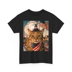 Funny Cat Fireworks Meme Patriotic 4th of July Cat Lovers Unisex T-Shirt