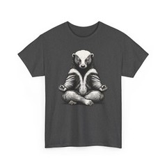 Honey Badger Doing Yoga Funny T-shirt – Novelty Meditation Men Women Graphic Tee
