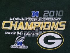 Vintage USA National Football Conference 2010 Champions Green Bay T Shirt Top
