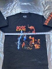 AC/DC Live Black Graphic Long Sleeve Tee – Lightning Stage Print Sz men’s large