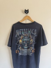 1997 Metallica Pushead Faded Black Vintage Doubled Sided Band T Shirt Size XL