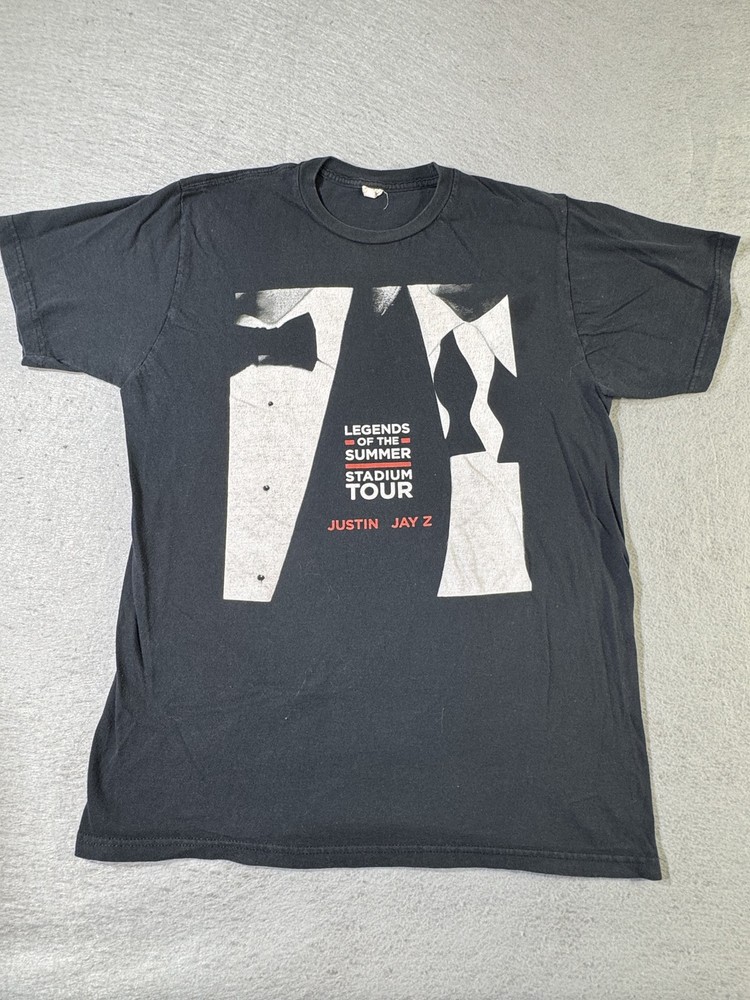 Legends Summer Stadium Tour Shirt Mens Large Black Justin Jay Z Concert 2013 VTG