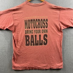 Vintage Motocross Shirt Mens XL Pink 90s Single Stitch Bring Your Owns Balls