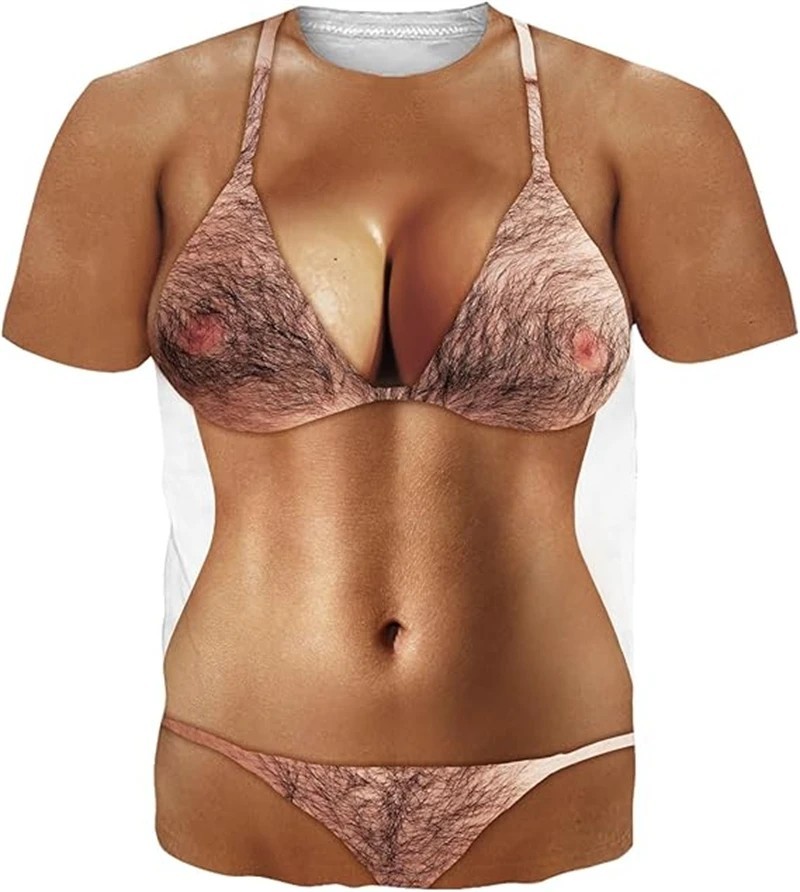 Men’s Funny 3D Printed T-Shirt Women’s Body T-Shirt Polyester Breathable Tees