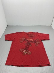 Avirex Shirt Mens XL Red Cross Graphic Tee Cotton Crew Neck Gold Foil Design