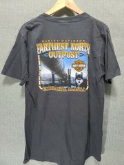 Vintage Harley Davidson Fairbanks Alaska T Shirt Husky Motorcycle Large USA C36