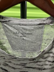 John Varvatos Men’s XL Gray Animal Print Crew Neck Short Sleeve linen Knit Tee
