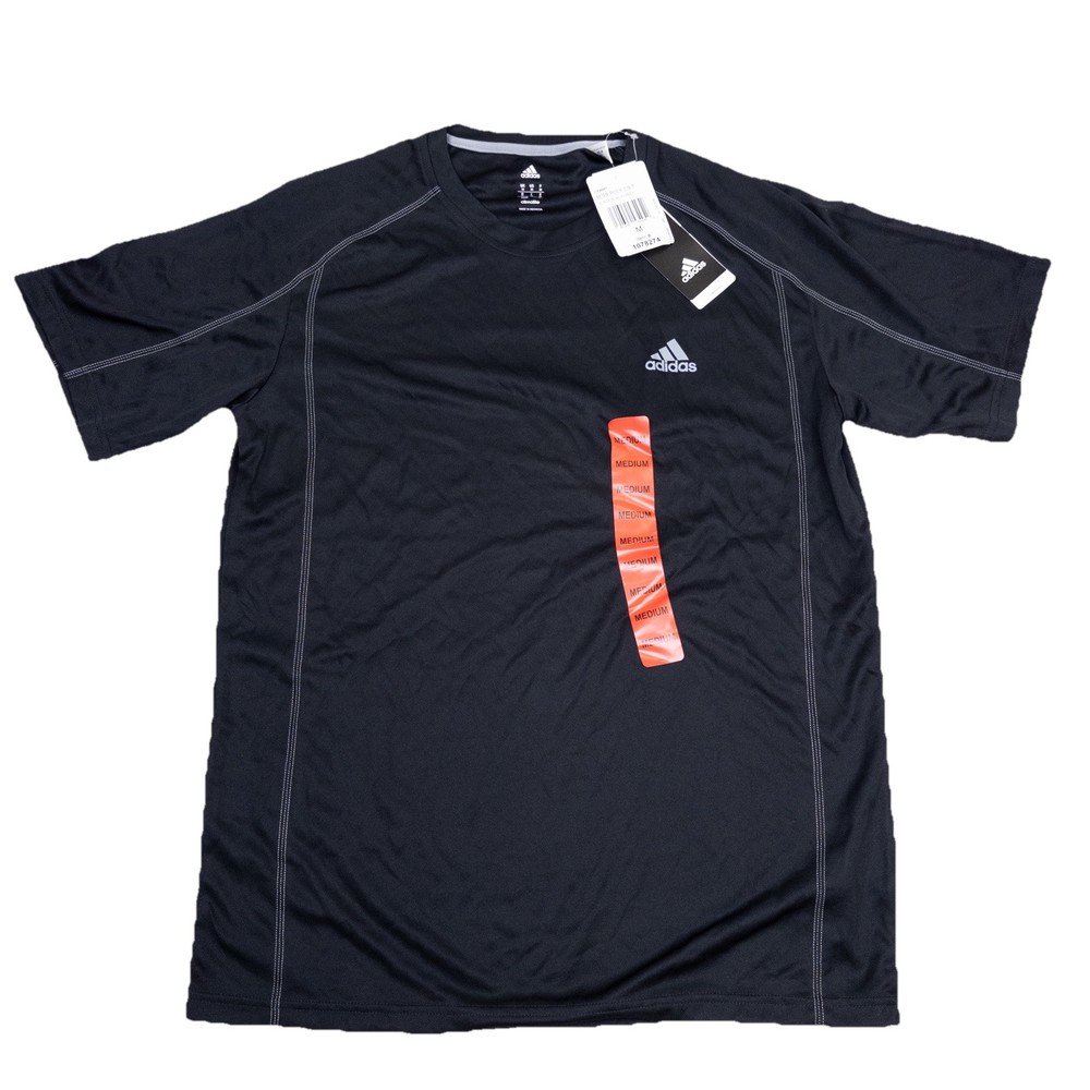 Adidas NEW Climalite Black Short Sleeve Polyester Performance T-Shirt Men’s M