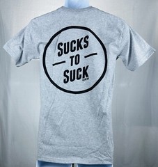 Men’s Gray CLSC Graphic Print Logo Front and Back Sucks To Suck T shirt Size XL