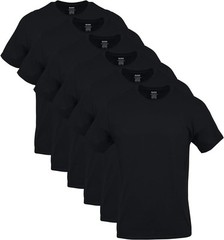 Gildan Men’s Crew T-Shirts, Multipack, Style G1100 X-Large, Black (6-pack)