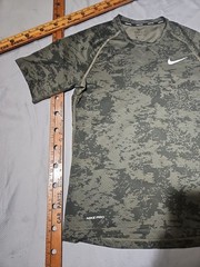 Nike Pro Shirt Mens L Green Digital Camouflage Dri Fit Performance Active Tee