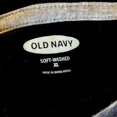 Old Navy T Shirt Mens Black White Palm Tree Soft Wash Short Sleeve Casual Crew