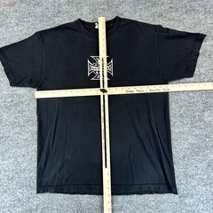 VINTAGE Social Outcast Shirt Mens L Black Iron Cross Skater Streetwear 90s Y2K