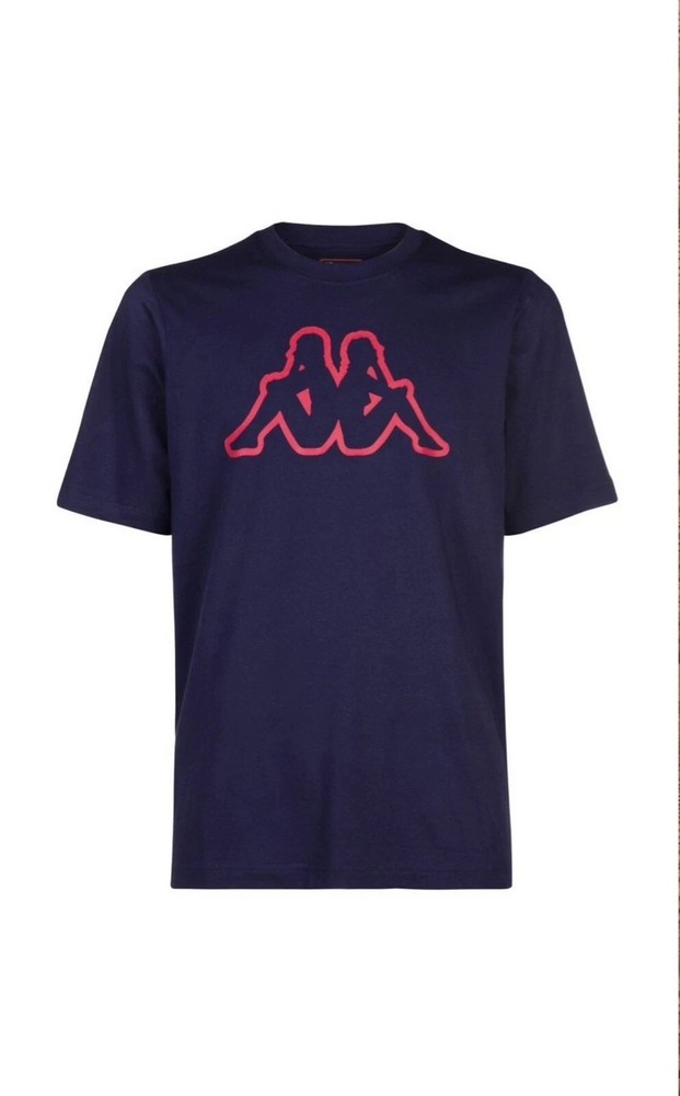 Navy Blue and Red Kappa T-Shirt XL