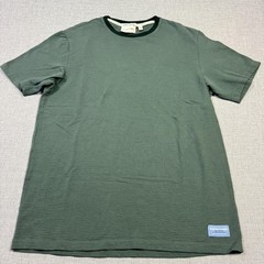 Scotch & Soda Shirt Mens M Green Waffle Crewneck Short Sleeve Stretch Amsterdam