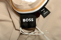 Hugo Boss Men’s Beige Logo Print Stretch Short Sleeve T-Shirt US L IT 52