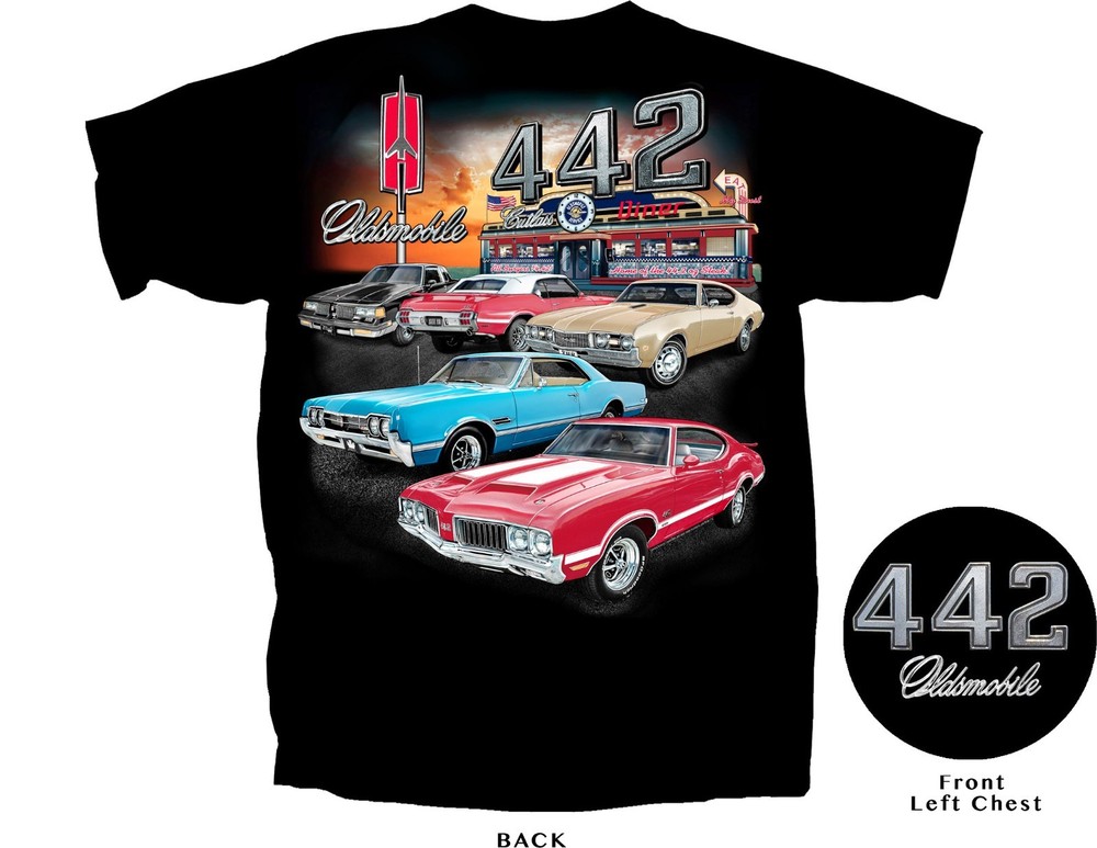 Joe Blow T’s Oldsmobile Olds Cutlass 442 Diner Men’s T-Shirt 1966 1968 1970 1972