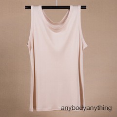 Men’s 100% Silk Tank Tops Crew Collar Sleeveless T-Shirt Knitted Undershirt Tops