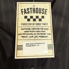 FASTHOUSE MENS LARGE SMS GALLERY SS BUTTON-UP SHIRT VINTAGE BLACK