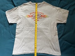Vintage Easy Riders Shirt Mens Medium Gray Work Sucks Let’s Ride Flames Y2K