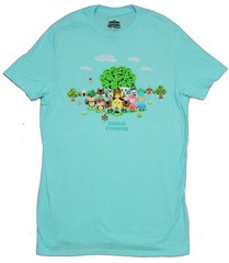 Animal Crossing Adult New T-Shirt – Character Group Under Tree