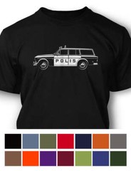Volvo P220 Station Wagon Swedish Polis police 1962 – 69 T-Shirt – Men – Side Vie