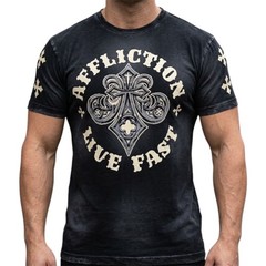 AFFLICTION Black ROYALE Short Sleeve Slim Fit Y2K T-shirt MMA Elite NWT